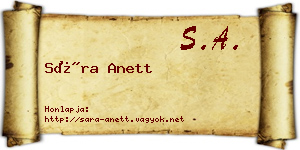 Sára Anett névjegykártya