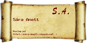 Sára Anett névjegykártya