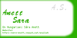 anett sara business card